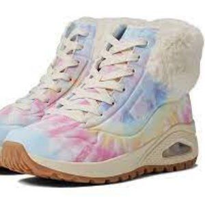 NEW SKECHERS UNO RUGGED WOMEN'S GROOVY SPIRIT MULTI COLORED SNEAKER BOOT 6.5
